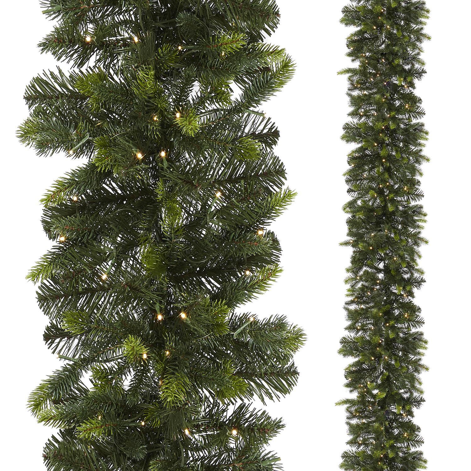 RAZ Christmas Trees 2.7m/9' Snake Light Green Mixed Spruce Garland