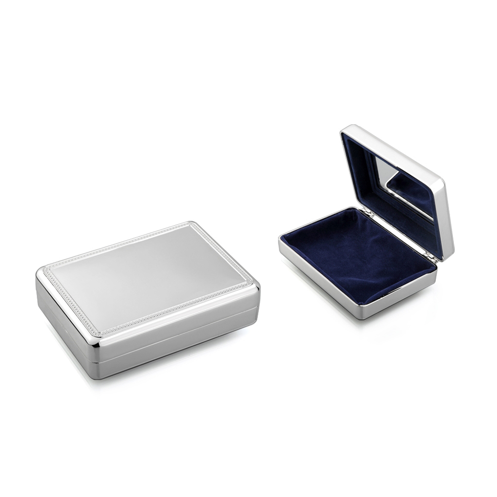 Whitehill Giftware - Silver Plated Rectangular Beaded Jewellery Box ...