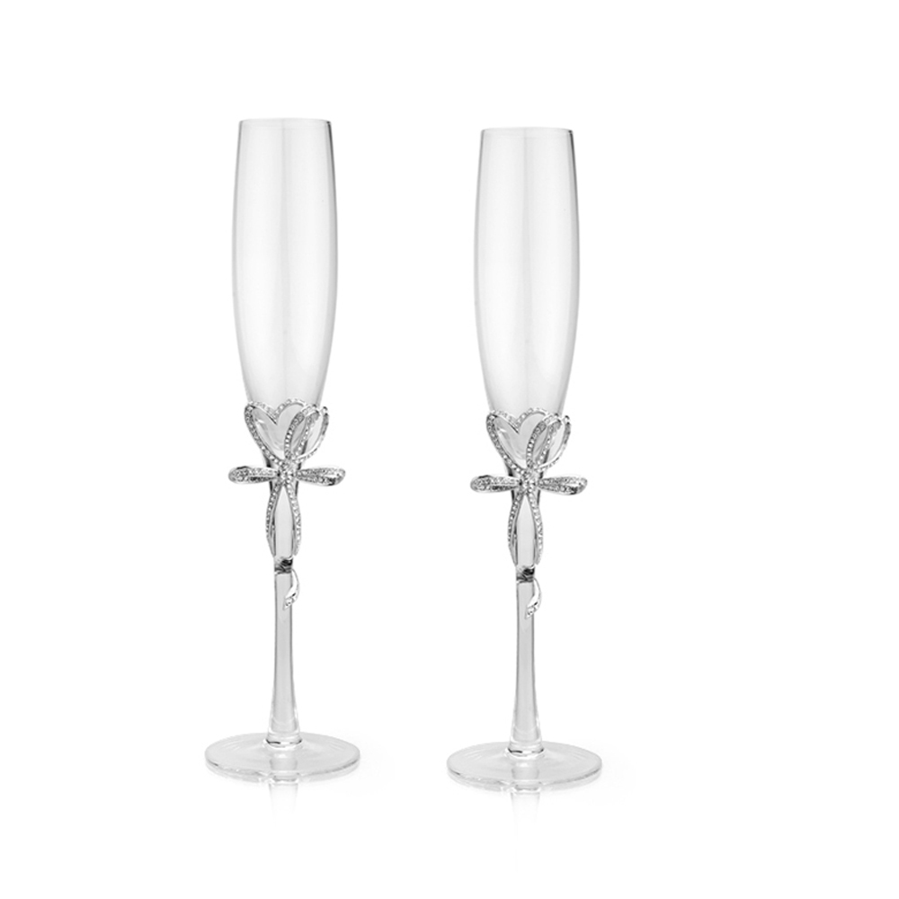 Whitehill Barware - Bow Flutes Pair - Whitehill Silver