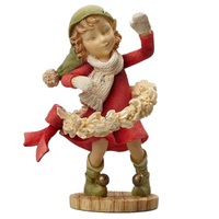 Heart of Christmas - 9cm/3.5" Elf With Wreath