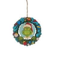 Grinch by Jim Shore - 10cm/4" Grinch In Wreath HO (Pk 18) With Displayer