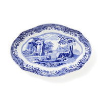 Spode Blue Italian - 21.5cm Fluted Oval Dish