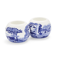 Spode Blue Italian - 6cm Tealight Holders (S/2)