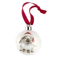 Royal Worcester Wrendale Designs - 6.6cm/2.6" Ho Ho Ho Bauble